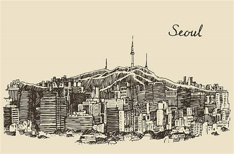 Seoul Skyline Drawing Illustrations, Royalty-Free Vector Graphics & Clip Art - iStock