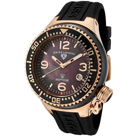 Swiss Legend Neptune Ceramic Rose Gold-tone Unisex Watch 11844-BKBRA ...