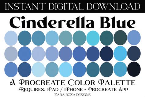 Cinderella Blue Procreate Color Palette Graphic by ZaraRozaDesigns ...