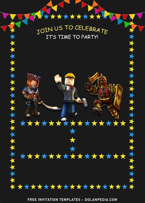 Nice 8+ Gamer At Play Roblox Birthday Party Invitation Templates Free Printable Invitations ...