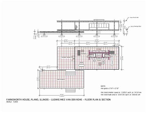 Farnsworth House Plans Sections Elevations