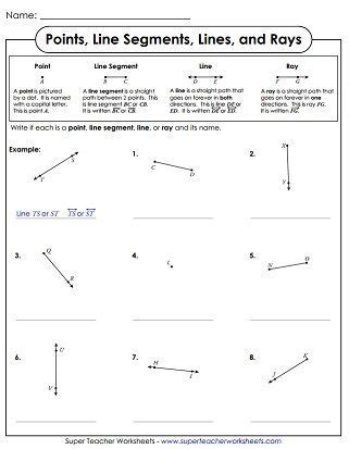 Lines Line Segments And Rays Worksheet