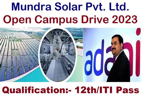 Mundra Solar Pvt Ltd Campus Placement 2023 | ITI Jobs