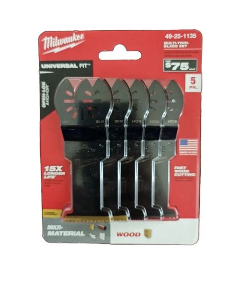 MILWAUKEE MULTI-TOOL BLADE SET 5 Pack 49-25-1135 Multi-Material/Wood 45242630691 | eBay