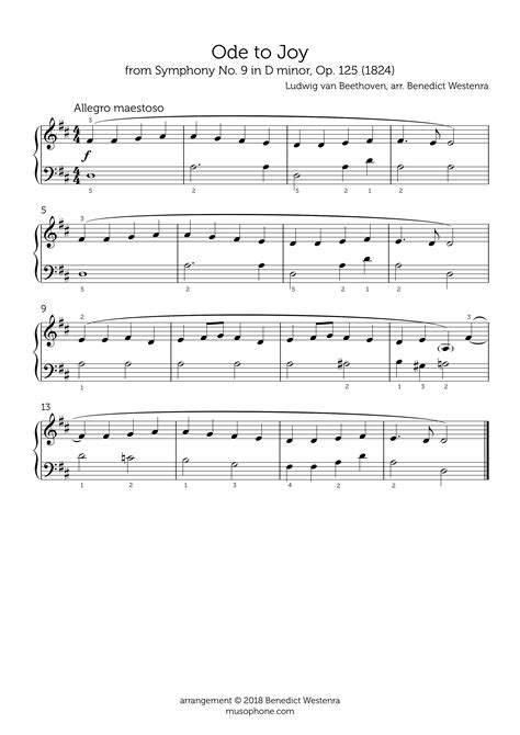 Beethoven – “Ode to Joy” beginner piano arrangement