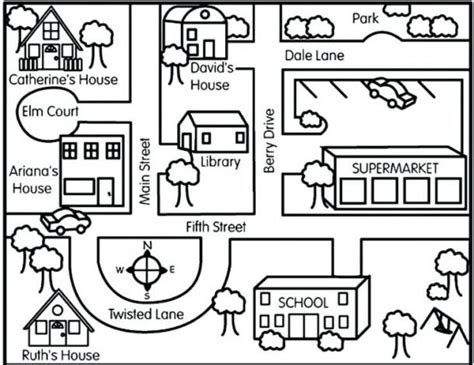 Neighborhood Maps Worksheets Printables | Social studies maps, Teaching map skills, Teaching maps