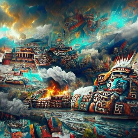 The Fall of Tenochtitlan : nightcafe