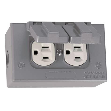 Gampak Metallic Gray 1-Outlet Weatherproof Electrical Outlet Cover at ...