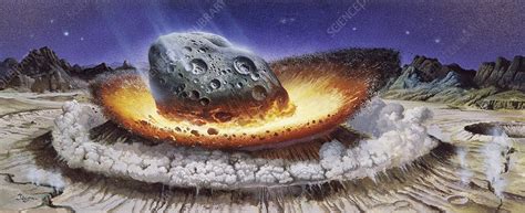 Meteorite impacting Earth - Stock Image - E402/0136 - Science Photo Library