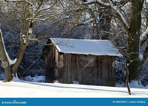 Landscape with Wooden Shack Stock Photo - Image of cabin, season: 48697852