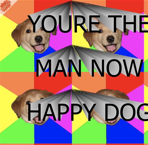 You're the man now happy dog | Advice Dog | Know Your Meme