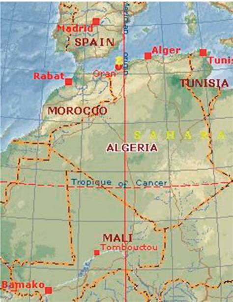 A map showing the geographic situation of Oran city among the others ...