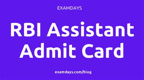 RBI Assistant Admit Card 2023 Exam Date Call Letter Download rbi.org.in