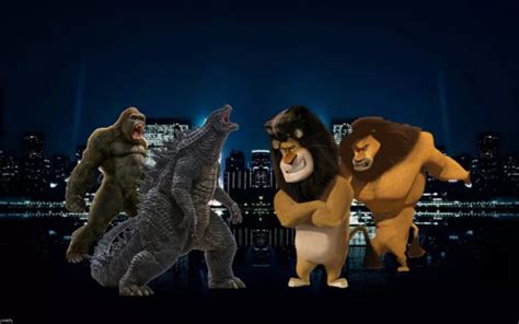 Godzilla and Kong vs teetsi and makunga Godzilla vs Kong vs Madagascar 2. Africa escape battle ...