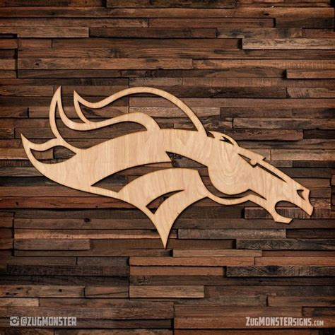 Denver Broncos wood hanging wall art by ZUGMONSTER on Etsy