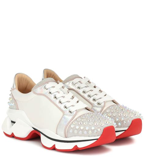 Christian Louboutin Orlato Studded Leather Sneakers in White - Lyst