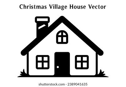 Christmas Village House Silhouette Vector Isolated Stock Vector (Royalty Free) 2389041635 ...