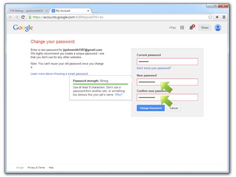 How to change your password for Gmail?