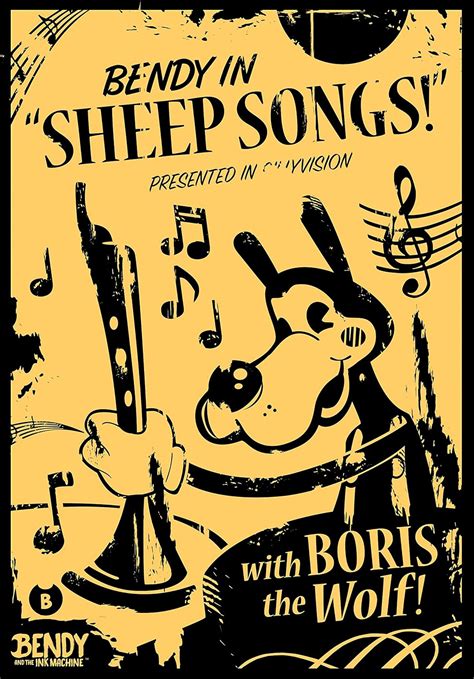 Bendy and the Ink Machine Boris the Wolf - Sheep Songs Poster: Amazon ...