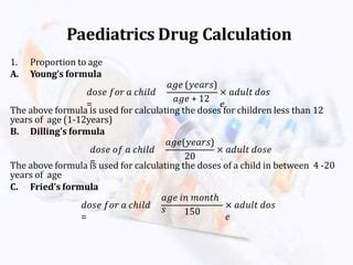 szövet Diploma Anoi medication calculation hajókázás Kötelesség Infravörös