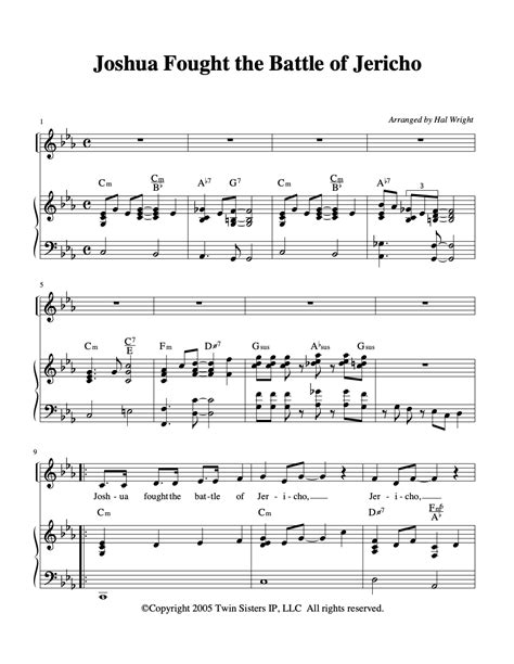 Joshua Fought The Battle of Jericho Sheet Music by Teach Simple