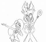 Hazbin Raskrasil Alastor Xcolorings Sketch Coloring Page sketch template