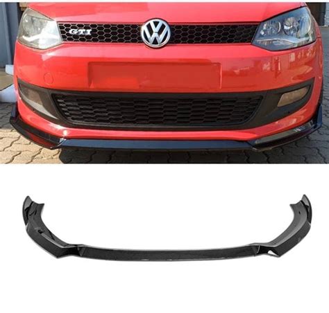 VW POLO 6/ POLO 7 TSI VIVO 3pce NEW PLASTIC GLOSS BLACK FRONT SPOILER ...