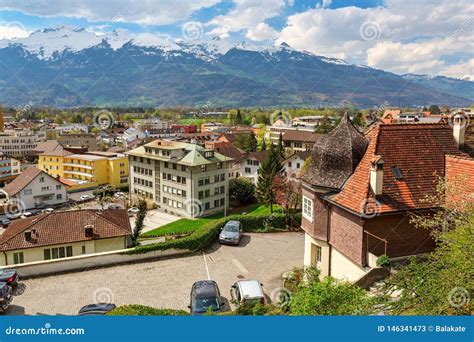 Aerial View of the City Centre. Vaduz, Liechtenstein Editorial Stock ...