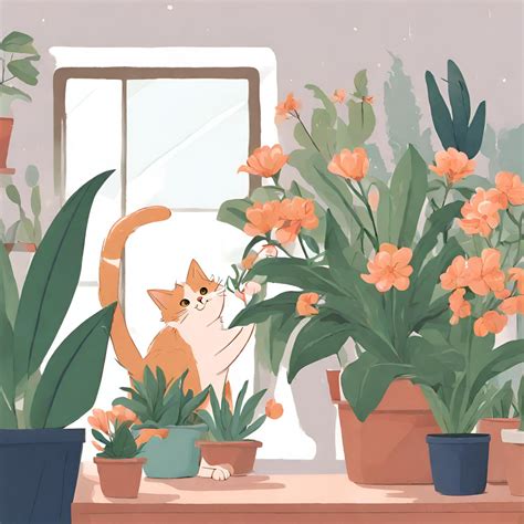 Houseplants And Cat Free Stock Photo - Public Domain Pictures