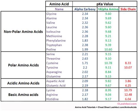 pka amino acids table | Study tips college, Amino acids, Science chemistry