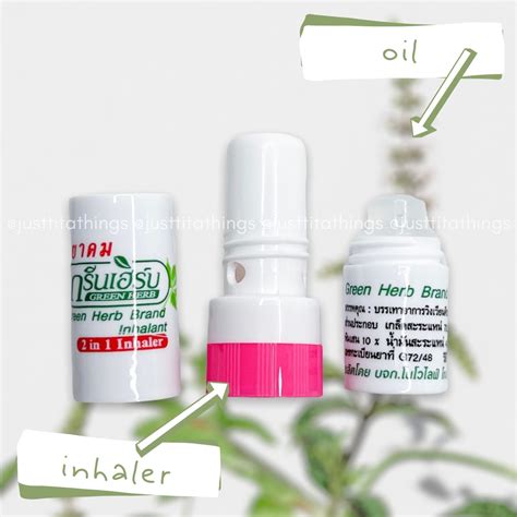 Green Herb Inhaler 2-in1 Nasal Inhaler and Oil (GREEN 72.8% Menthol) presyo ₱50