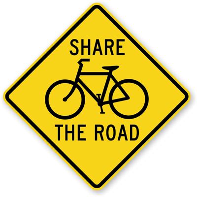 Share the Road Sign with Bicycle Graphic, SKU: K-4296