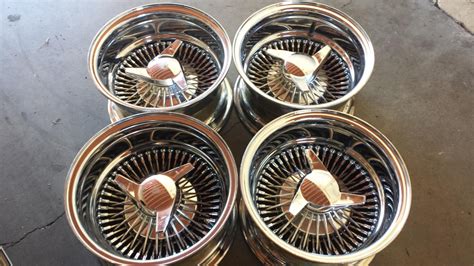 4 All Chrome 13x7-72 Spoke Daytons With 3 Wing Smooth Top Knock Offs ...