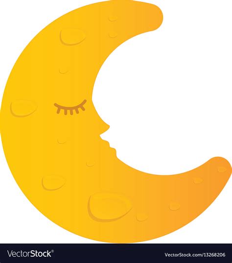 Sleeping moon cartoon Royalty Free Vector Image