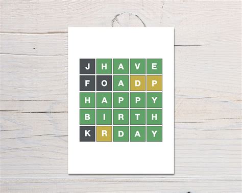 PRINTABLE Wordle-themed Happy Birthday Card Digital Download - Etsy