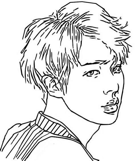 Coloring page BTS : Jin 3