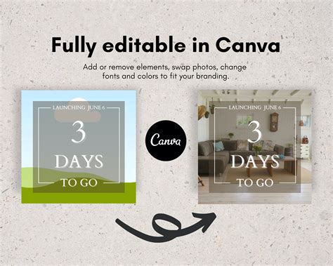 Countdown Instagram Posts Template Editable Canva Interior Designer ...