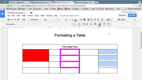 Google Docs - Table Formatting - YouTube