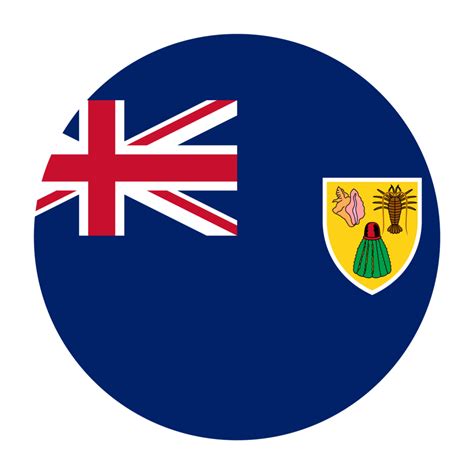 Turks and Caicos Flat Rounded Flag Icon with Transparent Background 16328930 PNG