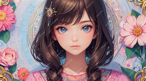 Premium AI Image | Mystical girl anime style art for wallpaper