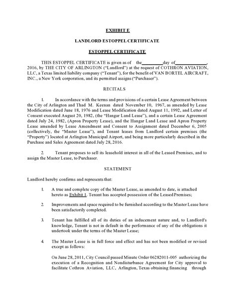 41 Real Estoppel Certificate Forms (& Samples) ᐅ TemplateLab