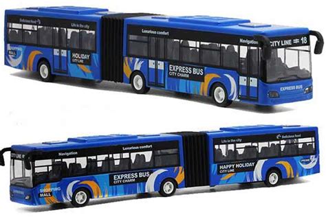 Kids Red / Blue /Yellow Large Scale Die-Cast Articulated Bus Toy ...