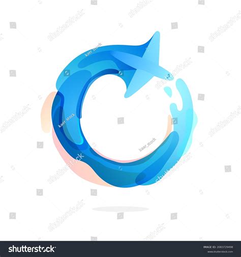 Plane Flying Circle Watercolor Style Logo Stock Vector (Royalty Free) 2083729498 | Shutterstock