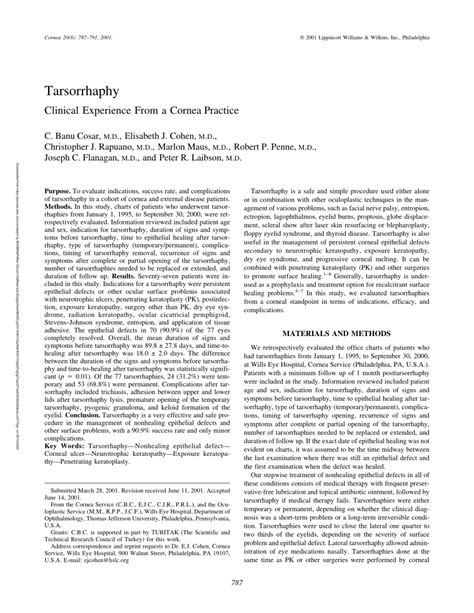 (PDF) Tarsorrhaphy