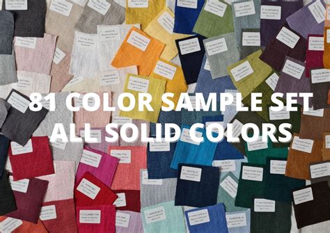 Linen fabric striped samples 17 colors, swatches - various types