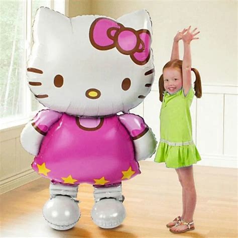 110 * 65cm Hello Kitty Big Balloons Large Helium Mylar Balloons for Baby's Christmas Party ...