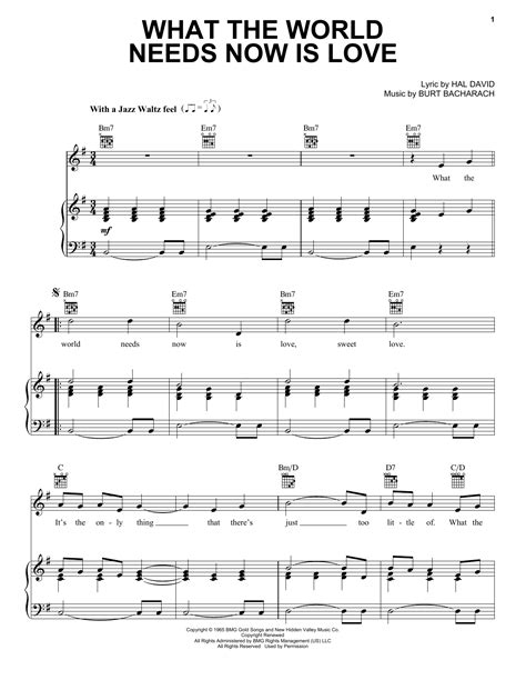 What The World Needs Now Is Love | Sheet Music Direct