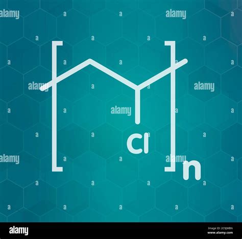 poly(vinyl chloride) plastic (PVC), chemical structure. Used in ...