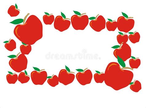 Red apple frame stock illustration. Illustration of seamless - 13159145