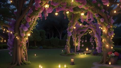 Download Hidden Garden, Fairy Lights, Lanterns. Royalty-Free Stock ...